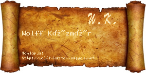 Wolff Kázmér névjegykártya